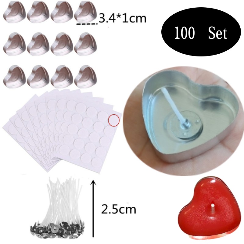Candle Holder Set - 100 Set Bentuk Hati Kosong Aluminium