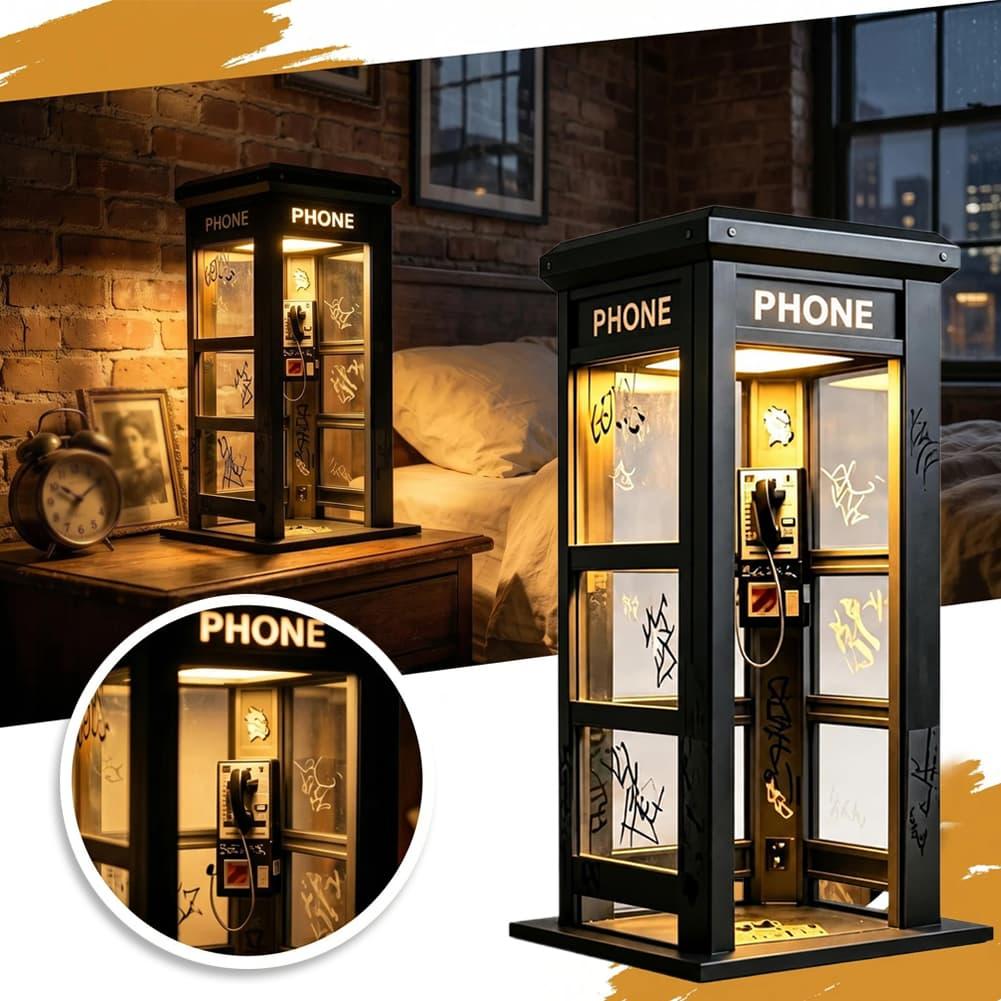 Lighting Decor For Bedroom - Lampu Meja Telepon Retro Graffiti Mini