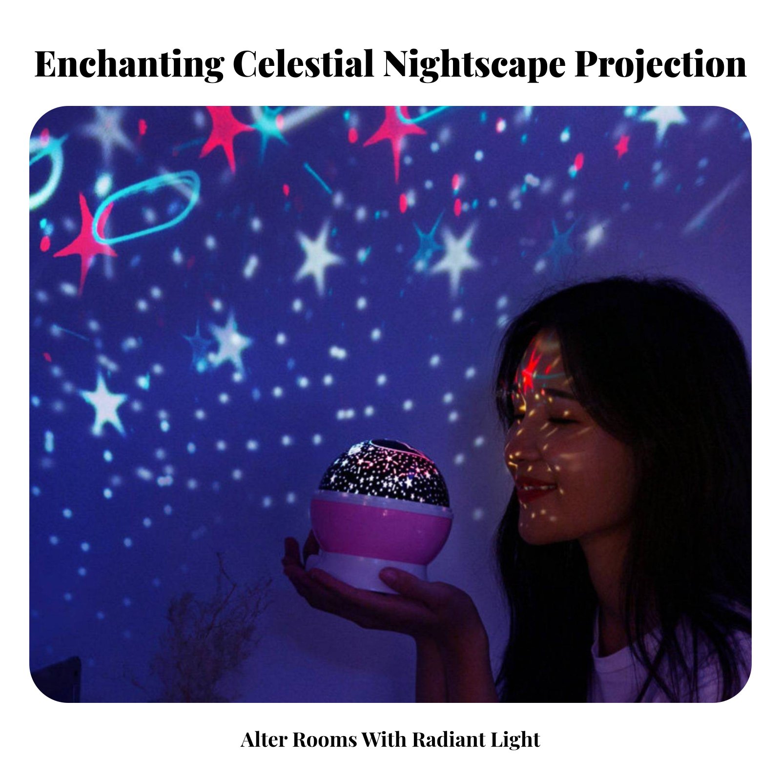 Lighting Decor For Bedroom - Perangkat Proyeksi Galaksi Efek Pemandangan Malam