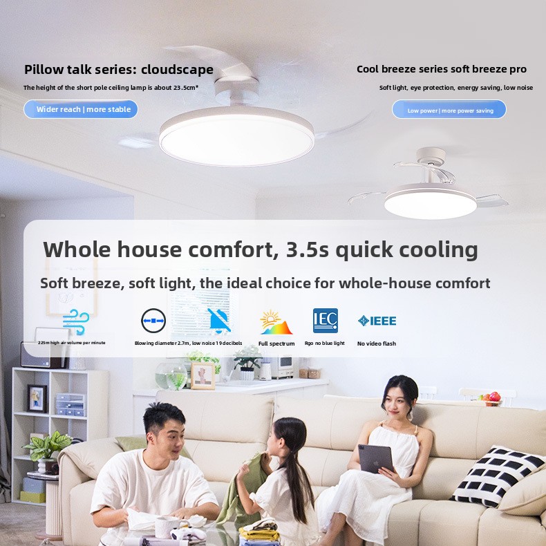 Decor Lighting Ceiling Fans - Lampu Kipas Angin Plafon Sederhana, Lampu