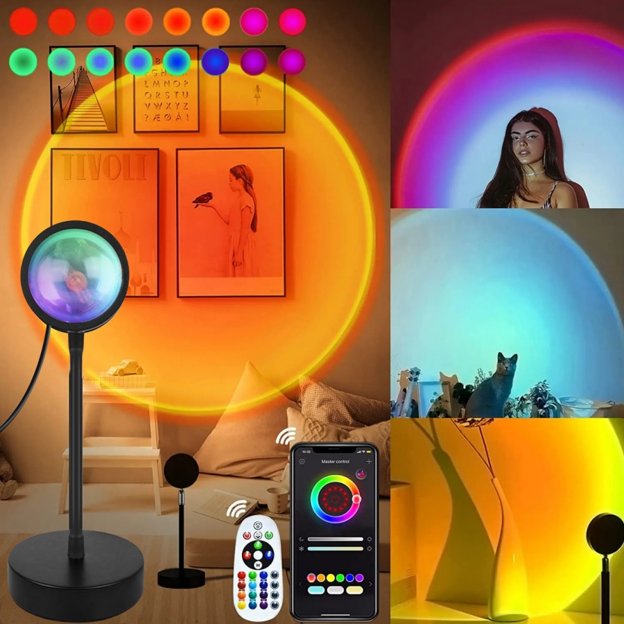 Sunset Lamp Projection - Lampu matahari terbenam pintar Tuya LED,