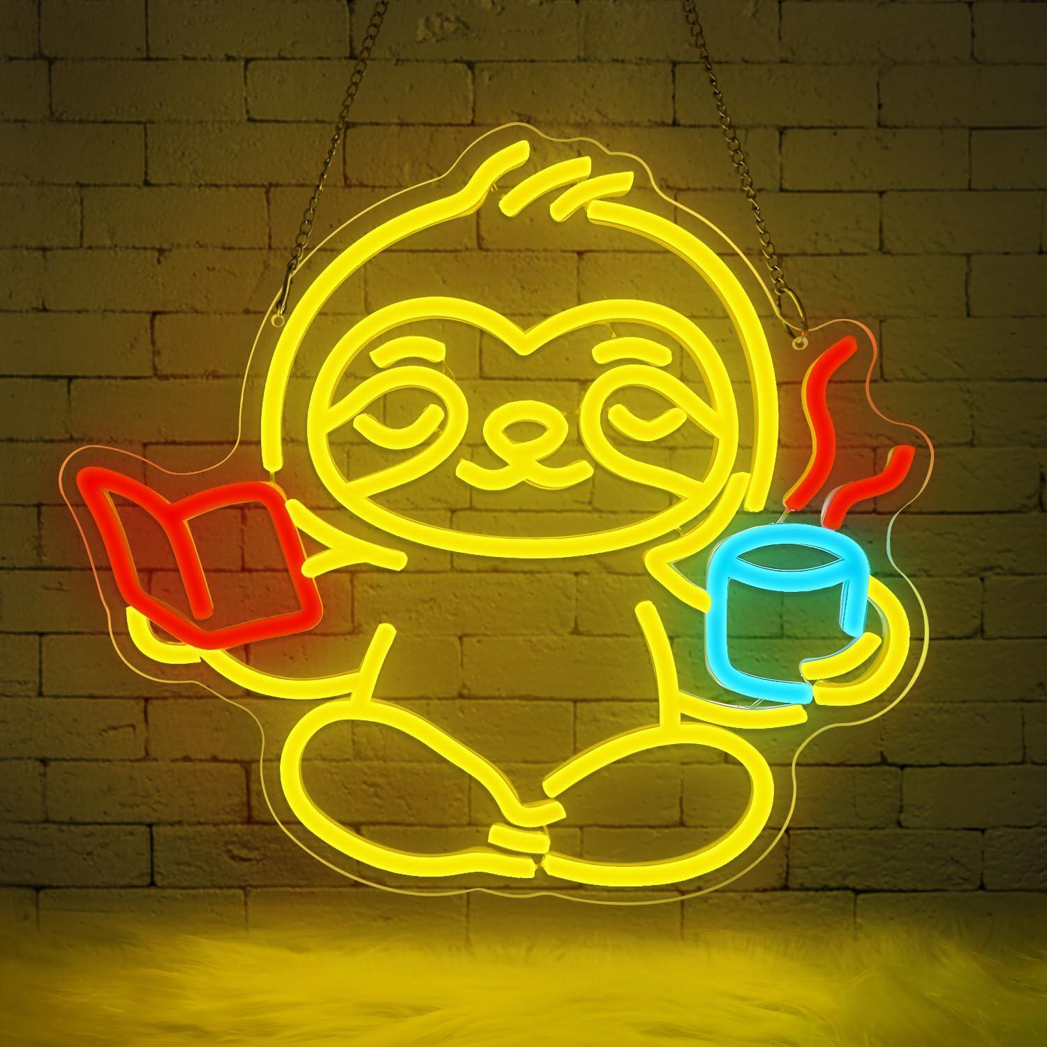 Lighting Decor For Home - Lampu LED USB Neon Sign Sloth