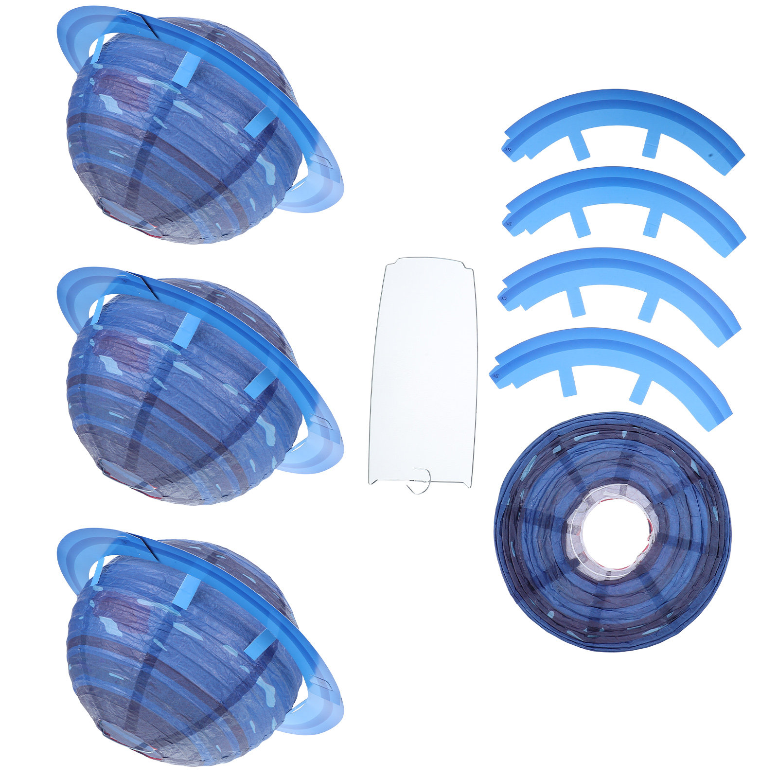 Lantern Paper Solar - 4 Buah Lampion Planet Kertas Gantung,