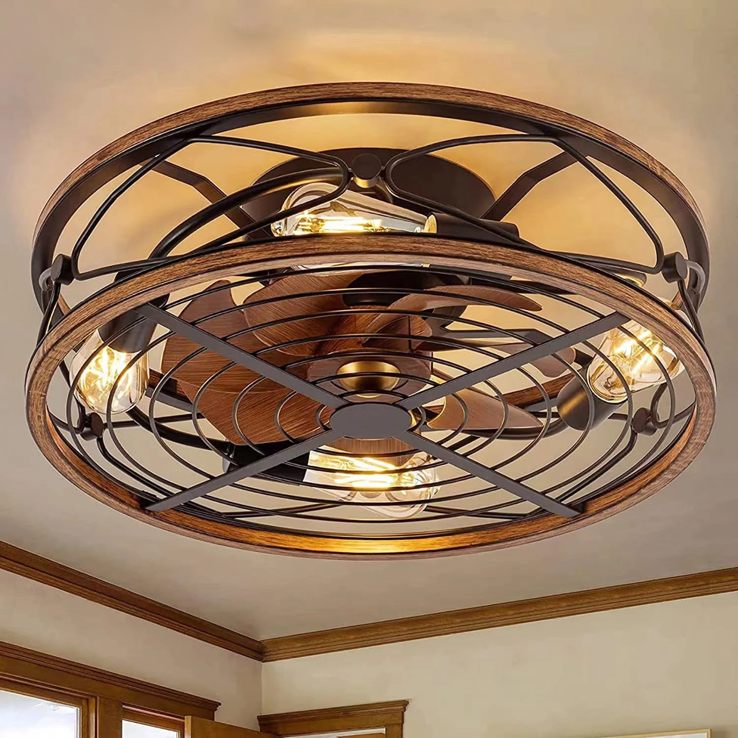 Decor Lighting Ceiling Fans - Kipas angin plafon Retro ruang tamu,