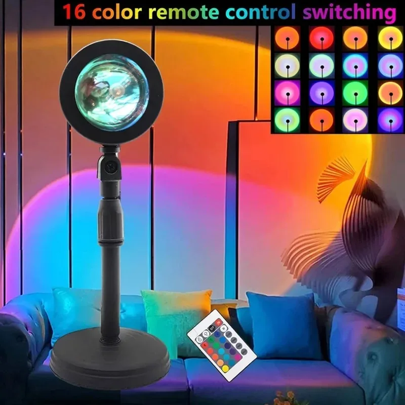 Sunset Lamp Projection - Lampu Matahari Terbenam 16 Warna, Pencahayaan