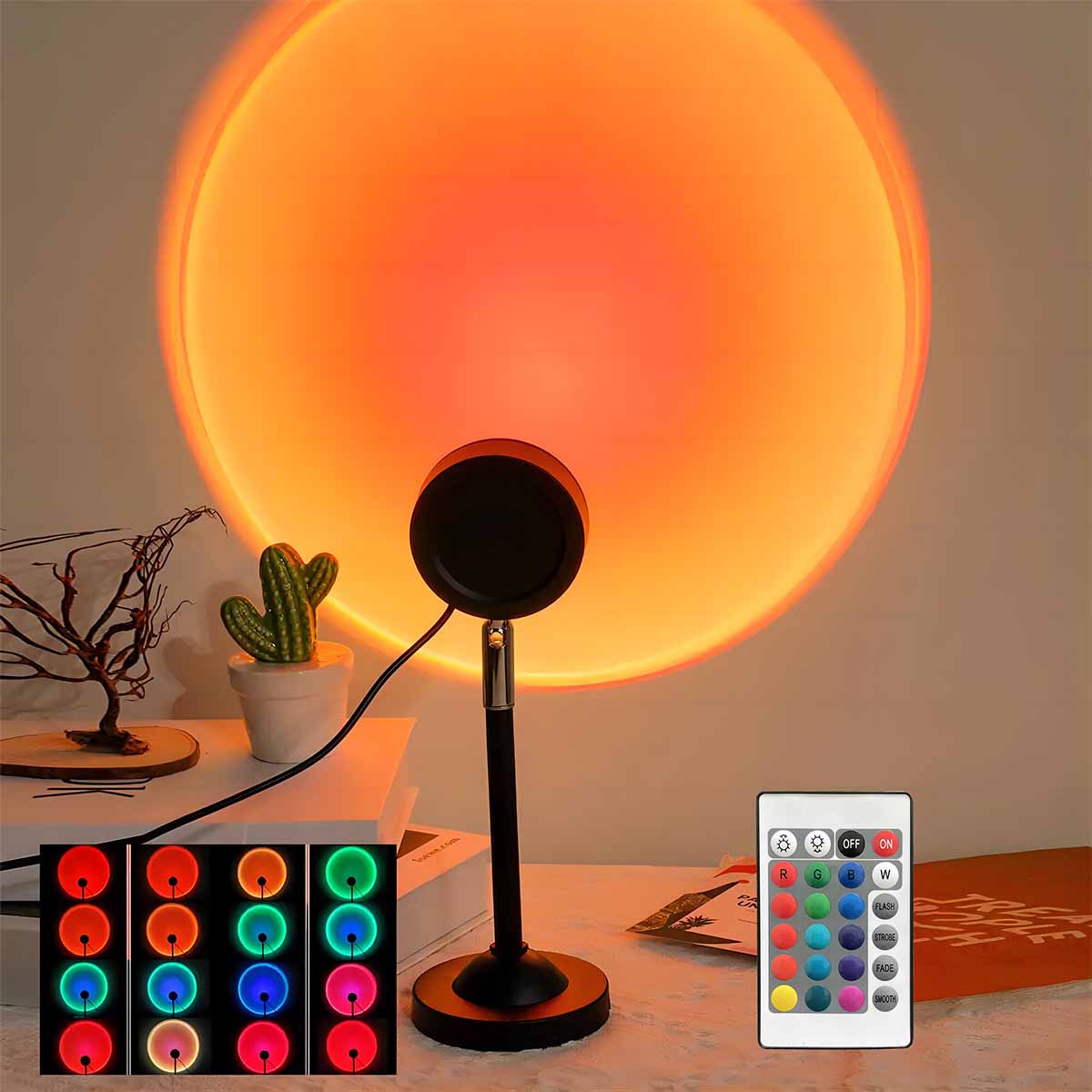 Sunset Lamp Projection - Lampu Proyeksi Matahari Terbenam dengan Remote