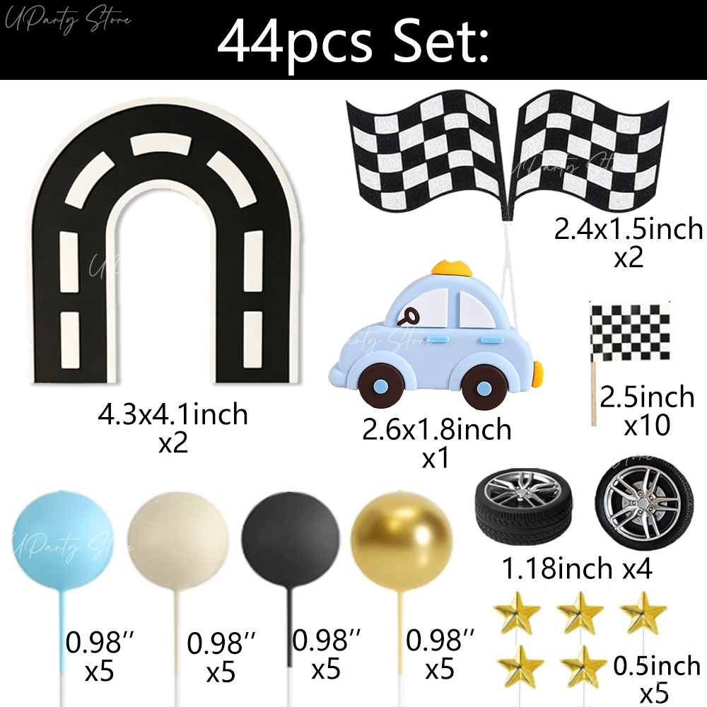 1 Set Hiasan Kue Mobil Vintage - Lighting Mcqueen Birthday Decor ulasan dan harga