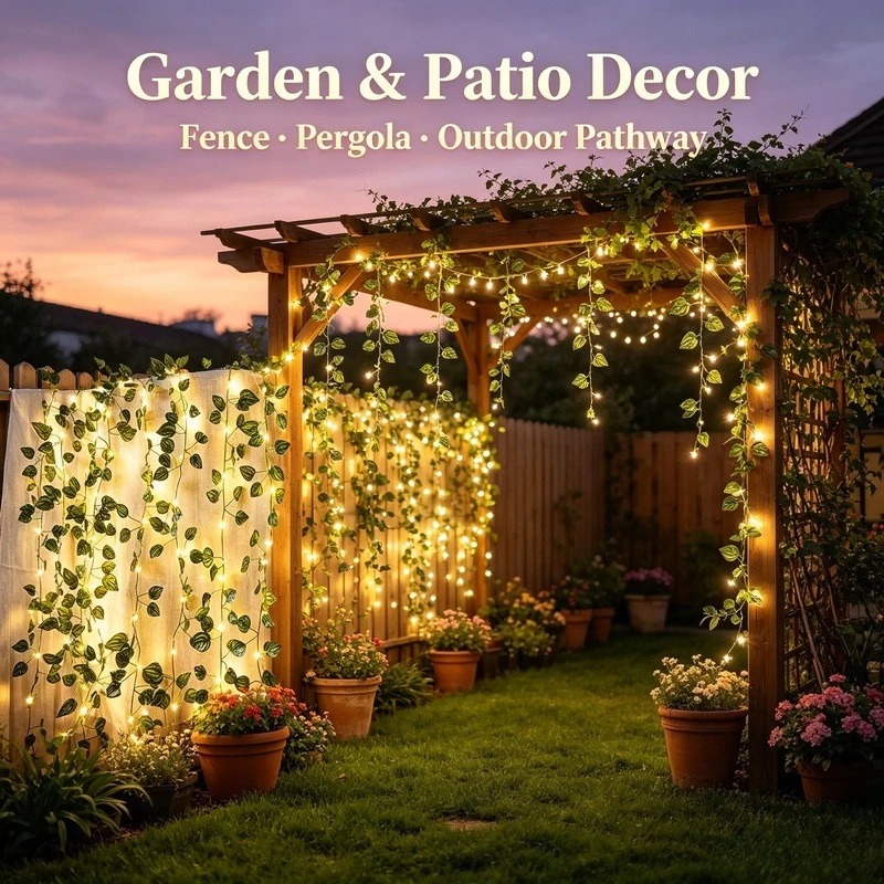 Lampu String LED Daun Buatan 2 - Garden Lighting Decor ulasan dan harga