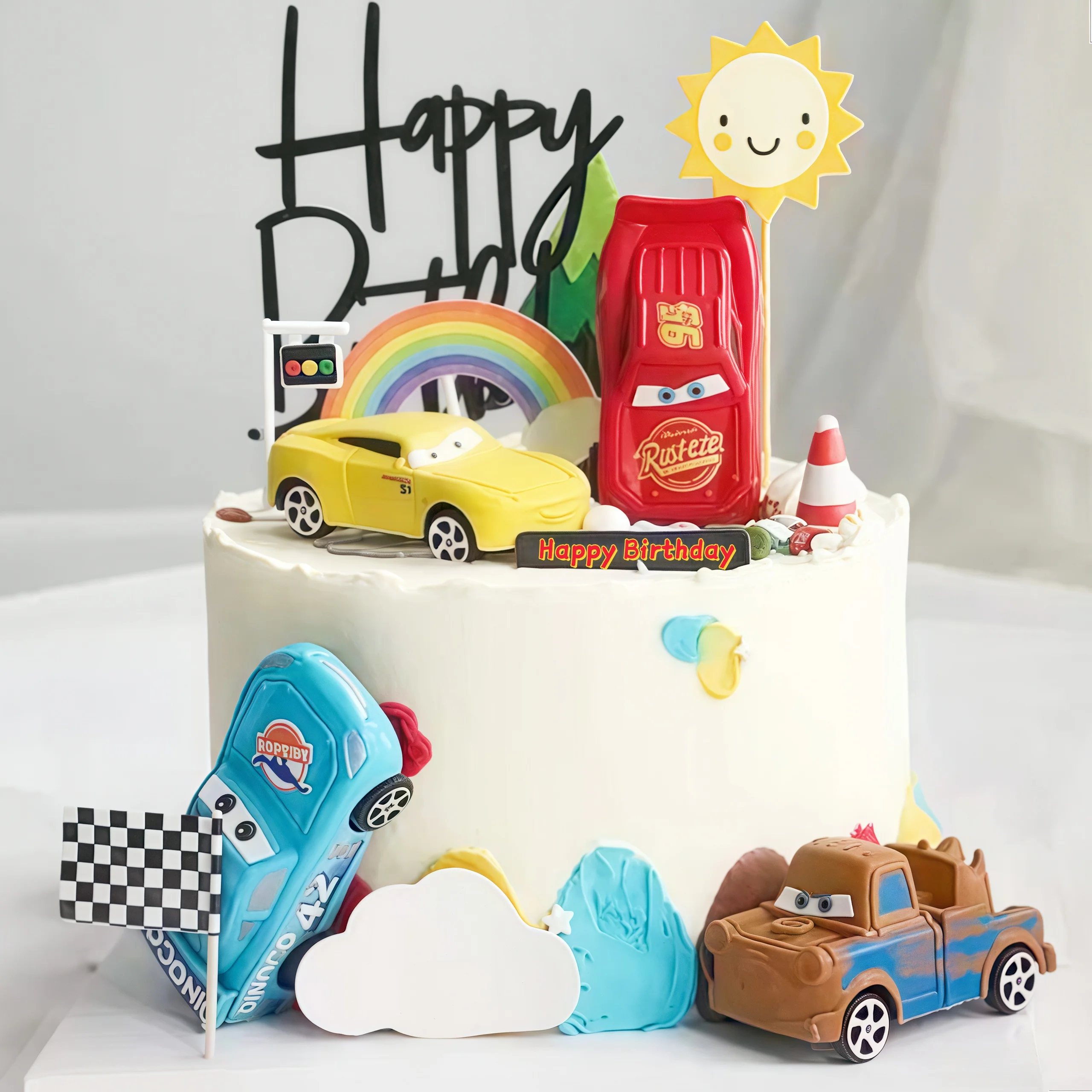 4 Buah Aksesori Topper Kue Sel - Lighting Mcqueen Birthday Decor ulasan dan harga