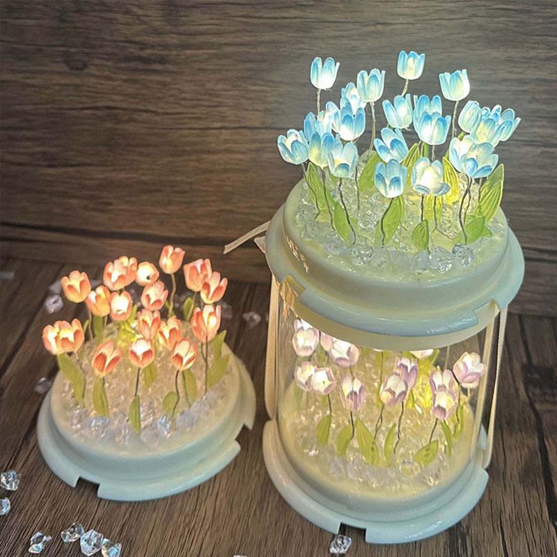 DIY Lampu Tulip Simulasi Bunga - Decor Lighting Table Lamps ulasan dan harga