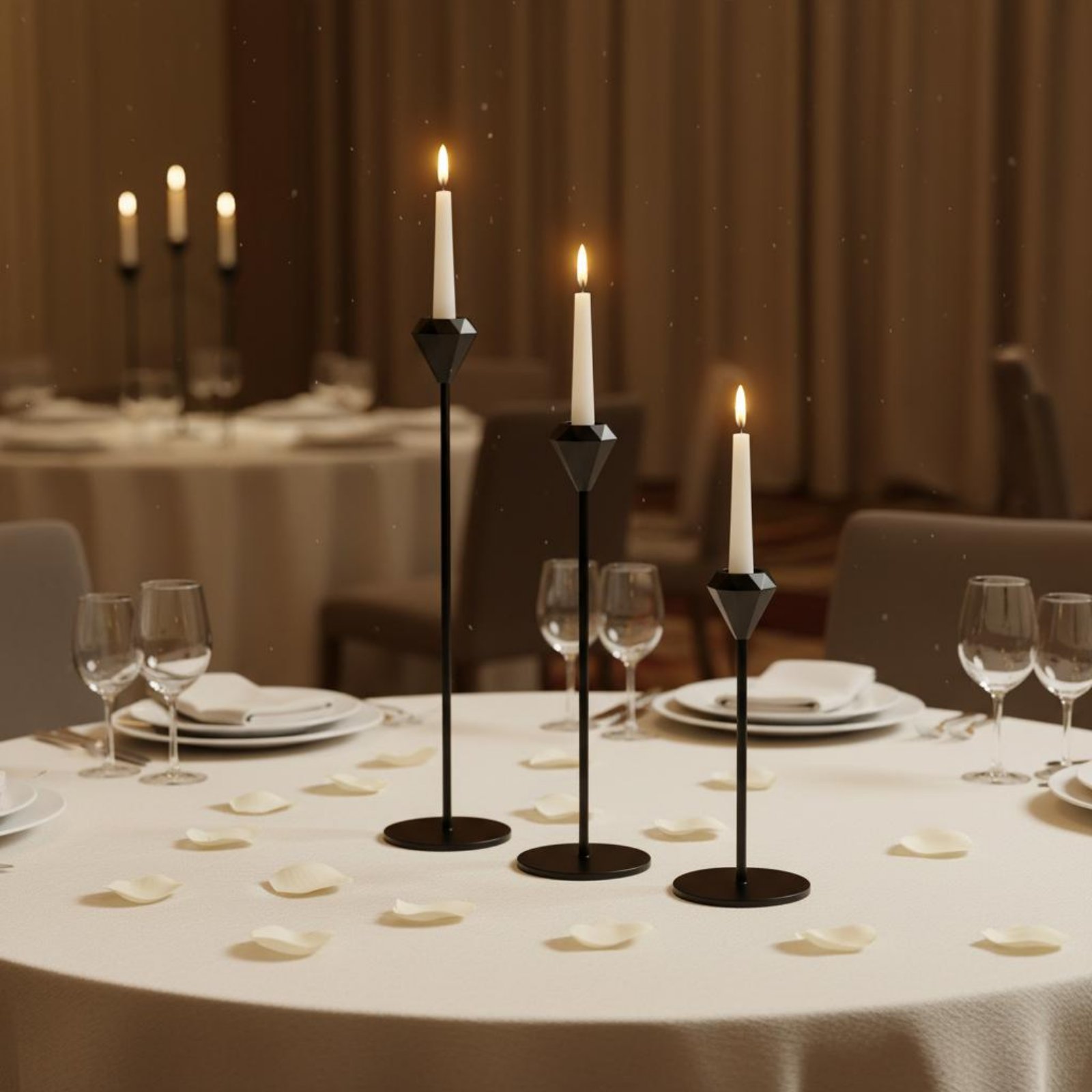 Set Lilin Kristal 3 Buah, Eleg - Candle Holder Set ulasan dan harga