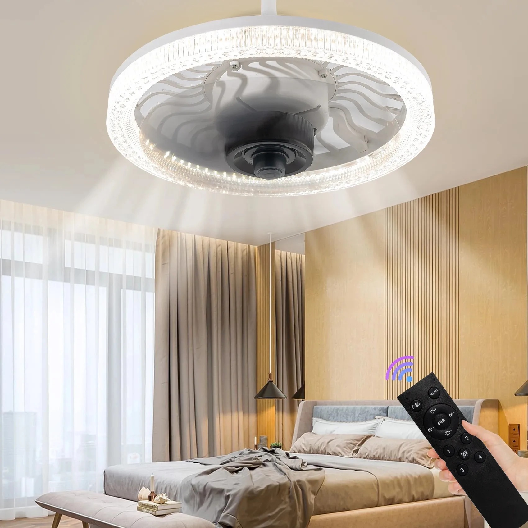 Lampu Kipas Langit-langit LED  - Touch Dimmer Lamp ulasan dan harga
