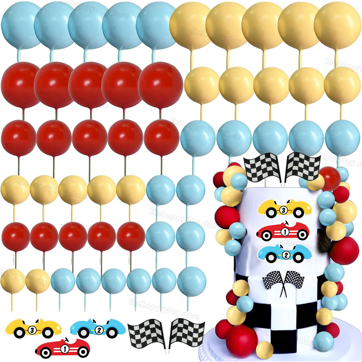 1Set Hiasan Kue Ulang Tahun Mo - Lighting Mcqueen Birthday Decor ulasan dan harga