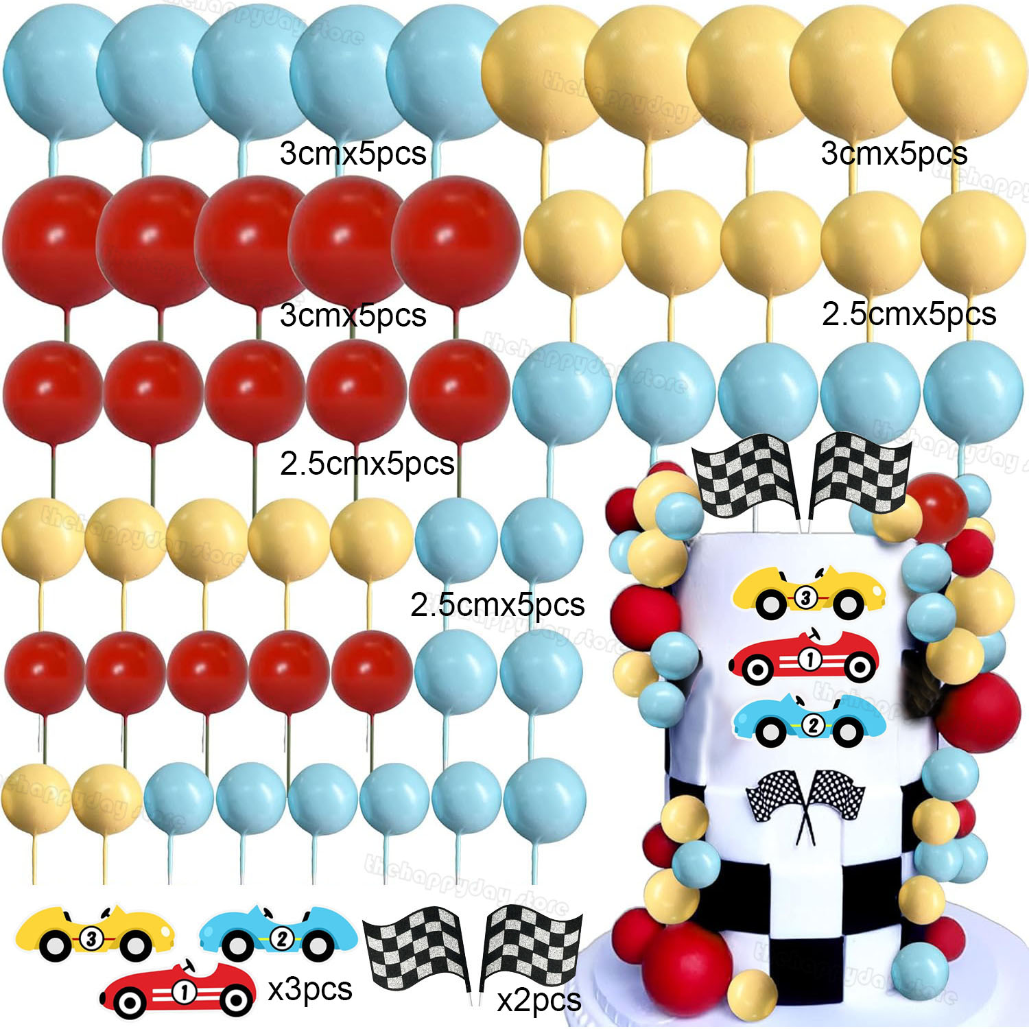 1Set Hiasan Kue Ulang Tahun Mo - Lighting Mcqueen Birthday Decor ulasan dan harga