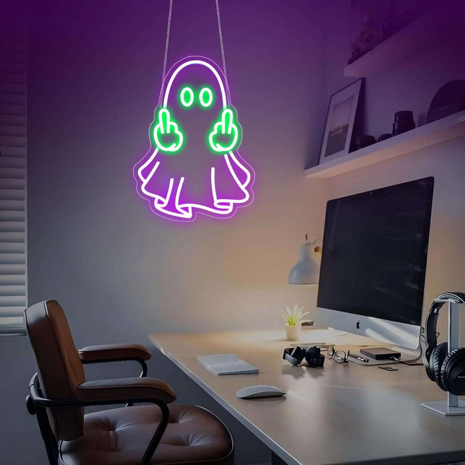 Lampu Neon LED USB Ghost Sign, - Lighting Decor For Home ulasan dan harga