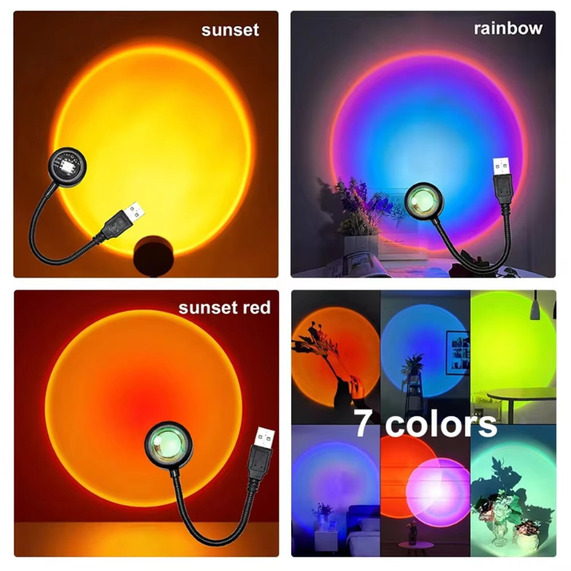 1-4 Buah Lampu Matahari Terben - Sunset Lamp Projection ulasan dan harga