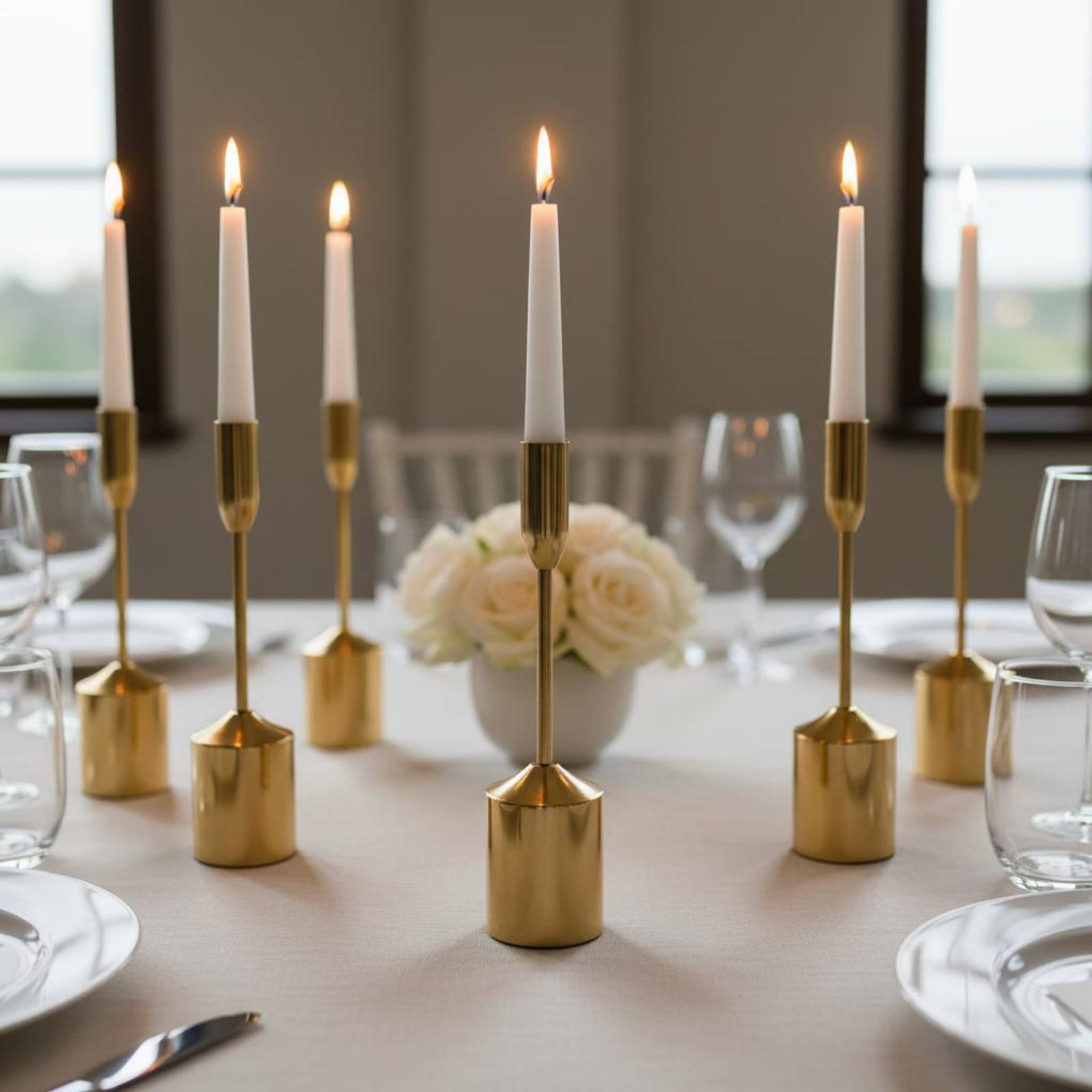 Set Lilin Logam 6 Buah, Elegan - Candle Holder Set ulasan dan harga