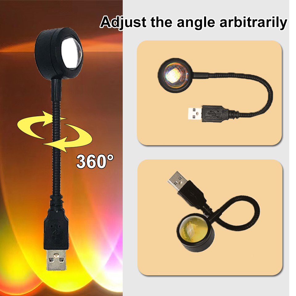 1x USB Lampu Matahari Terbenam - Sunset Lamp Projection ulasan dan harga