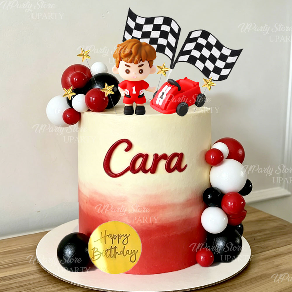 Hiasan Kue Mobil Balap Merah,  - Lighting Mcqueen Birthday Decor ulasan dan harga