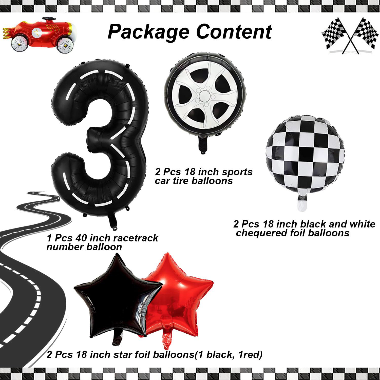 Balon ulang tahun mobil balap  - Lighting Mcqueen Birthday Decor ulasan dan harga