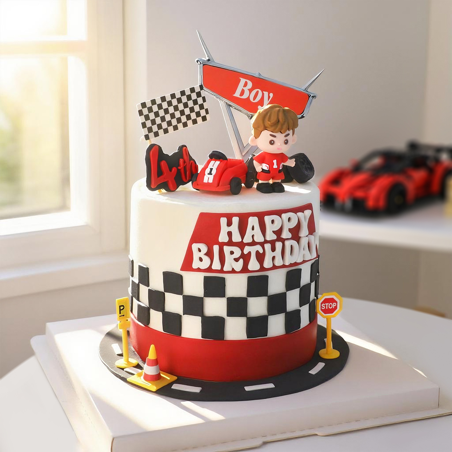 Hiasan Kue Ulang Tahun Anak La - Lighting Mcqueen Birthday Decor ulasan dan harga