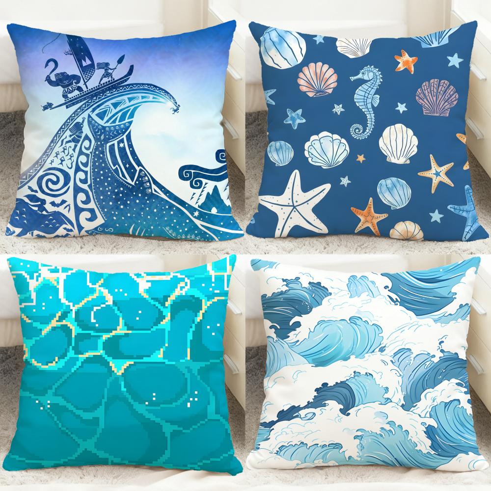 Sarung Bantal Motif Riak Laut  - Lighting Decor And Beyond ulasan dan harga