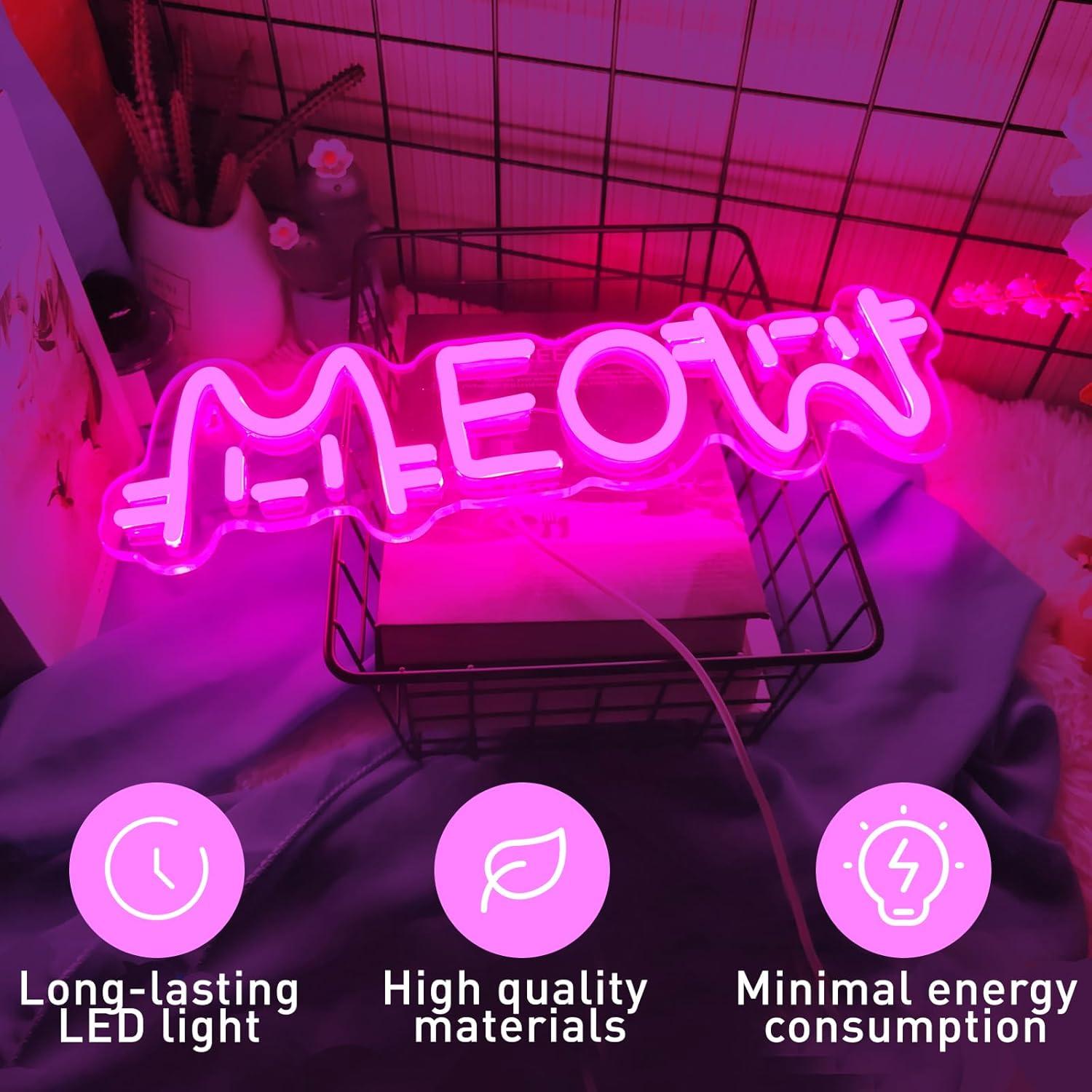 Lampu Neon LED Meow Bertenaga  - Lighting Decor For Home ulasan dan harga