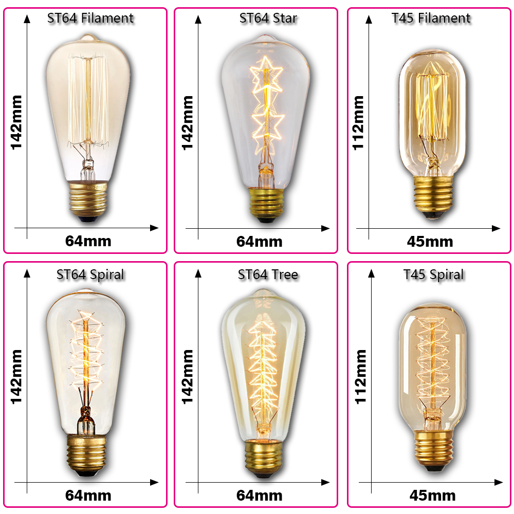 Bohlam Lampu Retro Edison E27  - Lighting Decor Items ulasan dan harga