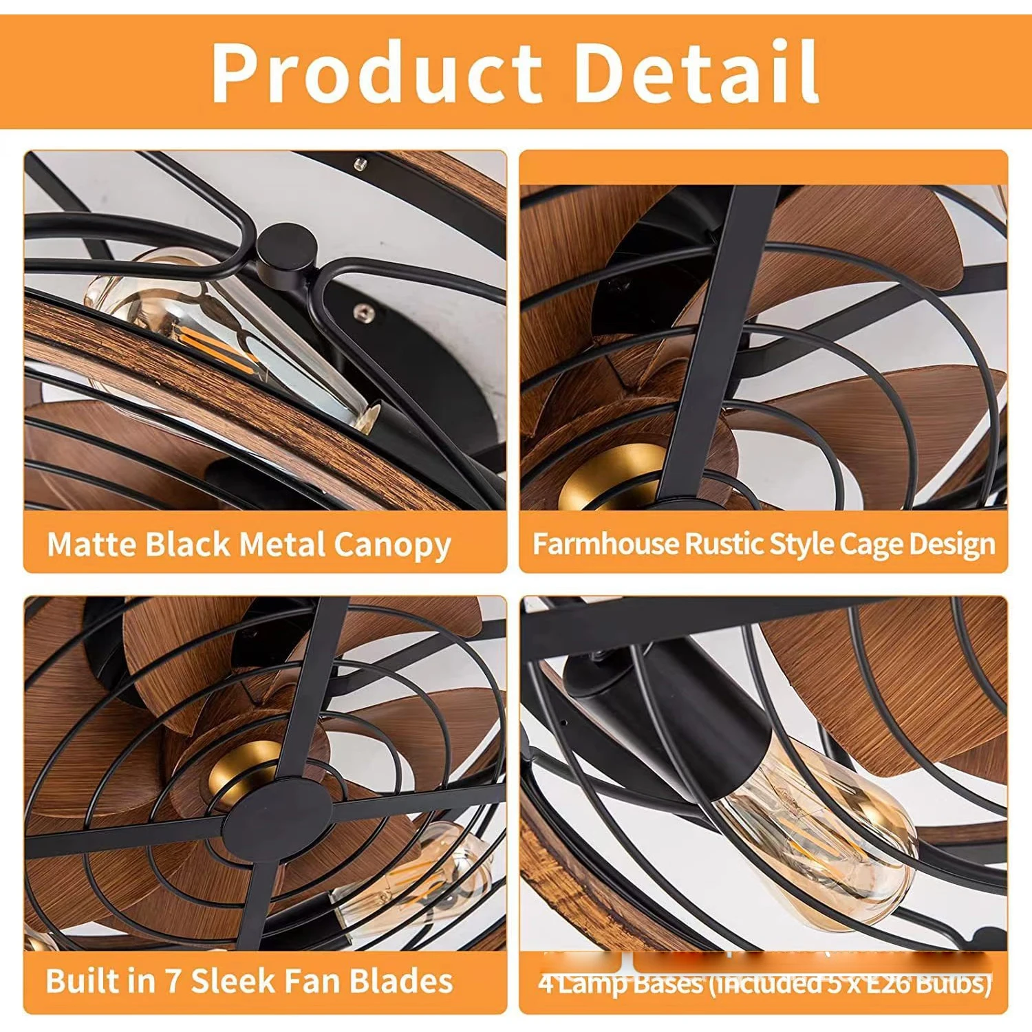 Kipas angin plafon Retro ruang - Decor Lighting Ceiling Fans ulasan dan harga